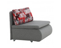 Rozkladacie kreslo s úložným priestorom Keny - sivá / vzor (Tokyo red)