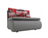 Rozkladacie kreslo s úložným priestorom Keny - sivá / vzor (Tokyo red)