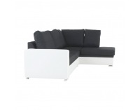 Rohová sedačka s rozkladom a úložným priestorom Waran P - biela / čierna