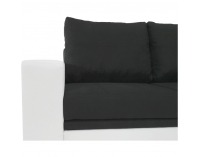 Rohová sedačka s rozkladom a úložným priestorom Waran P - biela / čierna