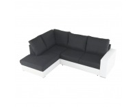 Rohová sedačka s rozkladom a úložným priestorom Waran L - biela / čierna