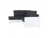 Rohová sedačka s rozkladom a úložným priestorom Waran L - biela / čierna