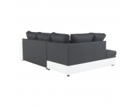 Rohová sedačka s rozkladom a úložným priestorom Waran L - biela / čierna