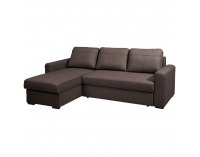 Kožená rohová sedačka s rozkladom Paso L/P - čokoládová