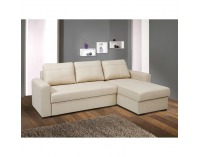 Kožená rohová sedačka s rozkladom Paso L/P - béžová