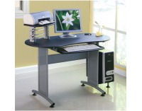 PC stolík na kolieskach Silvika - čierna / strieborná