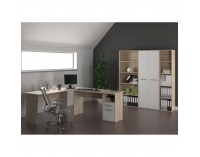 Rohový PC stolík Maurus MA11 - dub sonoma / biela