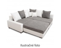 Rohová sedačka s rozkladom Petrana P - hnedá ekokoža / cappuccino šenil