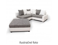 Rohová sedačka s rozkladom Petrana L - hnedá ekokoža / cappuccino šenil