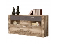 Trojdielna komoda Koror - orech satinový / touchwood