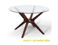 Sklenený jedálenský stôl Glas - orech