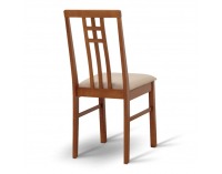 Jedálenská stolička Silas - tmavý dub / sivobéžová