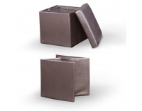 Taburetka s úložným priestorom Tela - tmavohnedá