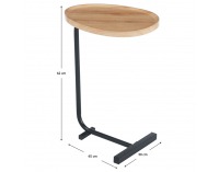 Príručný stolík Abery - dub / čierna