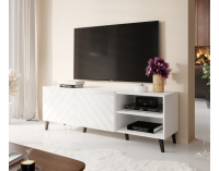 TV stolík Abeto 150 - biela / biely lesk