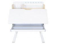 Rastúci písací stolík Adan - prírodná / biela