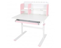 Rastúci písací stolík Adan - ružová / biela