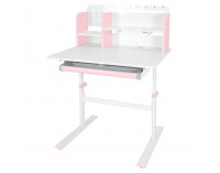 Rastúci písací stolík Adan - ružová / biela