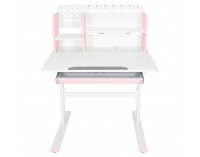 Rastúci písací stolík Adan - ružová / biela