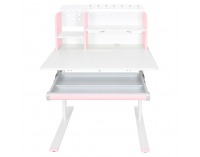 Rastúci písací stolík Adan - ružová / biela