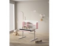 Rastúci písací stolík Adan - ružová / biela