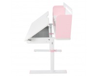 Rastúci písací stolík Adan - ružová / biela