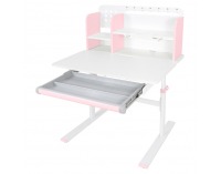 Rastúci písací stolík Adan - ružová / biela