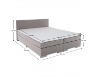 Boxspringová manželská posteľ Adara 160x200 cm - sivohnedá (taupe)