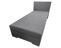 Čalúnená jednolôžková posteľ s úložným priestorom Adara 90x200 cm - sivá