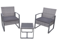 Záhradný set z umelého ratanu Adeje - sivá