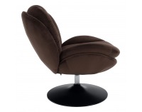 Dizajnové otočné kreslo s podnožou Adelmo - hnedá (Velvet)