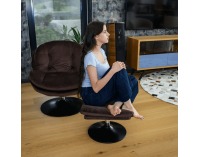 Dizajnové otočné kreslo s podnožou Adelmo - hnedá (Velvet)