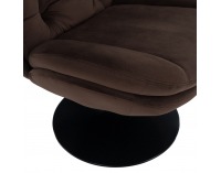 Dizajnové otočné kreslo s podnožou Adelmo - hnedá (Velvet)