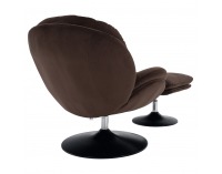 Dizajnové otočné kreslo s podnožou Adelmo - hnedá (Velvet)