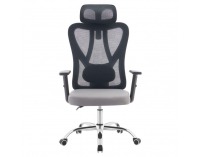 Kancelárske kreslo Ademir - tmavosivá / svetlosivá/ chróm