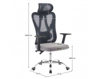 Kancelárske kreslo Ademir - tmavosivá / svetlosivá/ chróm