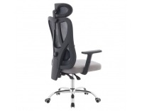 Kancelárske kreslo Ademir - tmavosivá / svetlosivá/ chróm