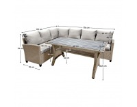 Záhradný set Adin - sivá / béžová