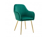 Jedálenské kreslo Adlam New - smaragdová (Velvet) / zlatá