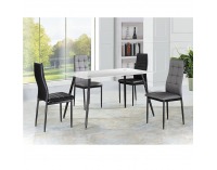 Sklenený jedálenský stôl Admer - biela / čierna