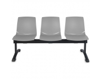 Plastová lavica (3-miestna) do čakární Adon 3 - svetlosivá / čierna
