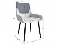 Jedálenská stolička Adrina - tmavosivá / svetlosivá / čierna
