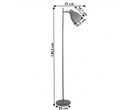 Stojacia lampa Aiden Typ 2 - sivá