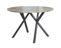 Okrúhly jedálenský stôl Akton - sivý dub / čierna