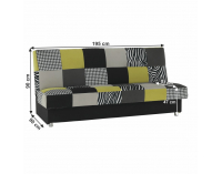 Rozkladacia pohovka s úložným priestorom Alabama - limetková