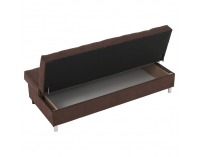 Rozkladacia pohovka s úložným priestorom Alada - hnedá