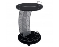 Servírovací stolík na kolieskach Aladar New - čierna / strieborná