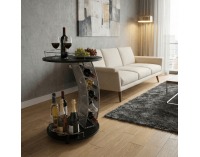 Servírovací stolík na kolieskach Aladar New - čierna / strieborná