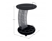 Servírovací stolík na kolieskach Aladar New - čierna / strieborná