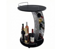 Servírovací stolík na kolieskach Aladar New - čierna / strieborná